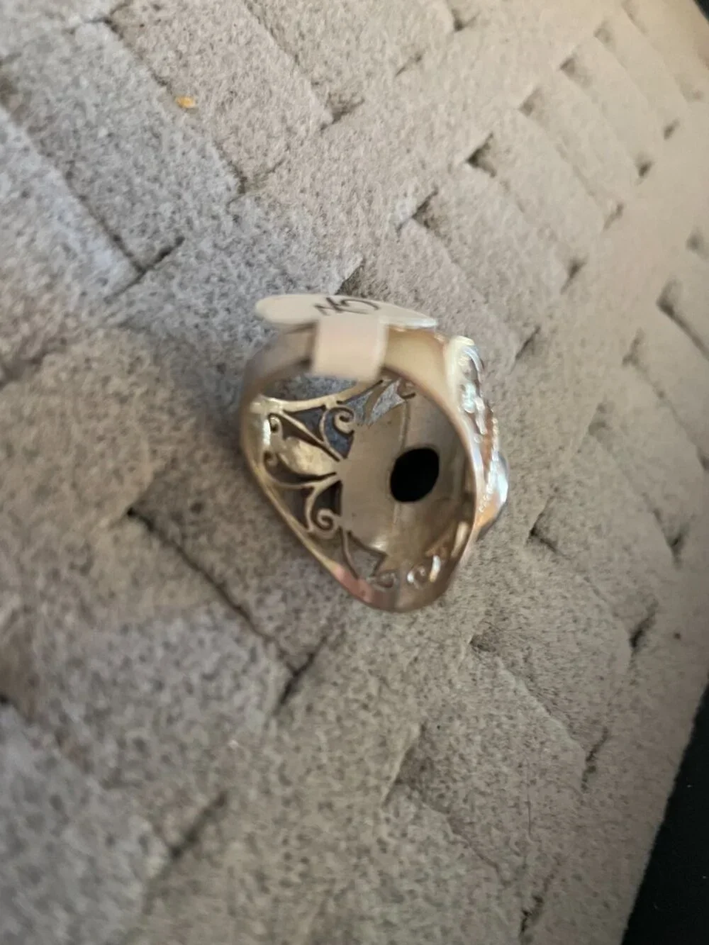 Vintage Sterling Silver Ring Lapis ? Size 5.75 Handmade Free People Boho $150
